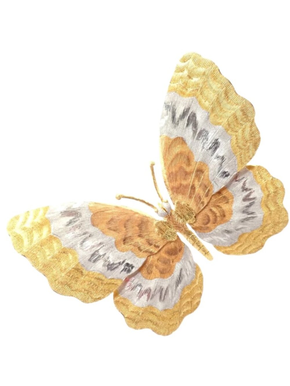 Authentic! Buccellati 18k Yellow White Rose Gold Large Butterfly Pin Brooch